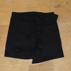 Zara Elegant ruffle and asymetrical Black Women's Mini Skirt Size S
